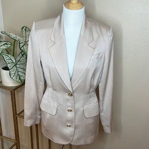 J.M. T Cream Beige Blazer - Size 34